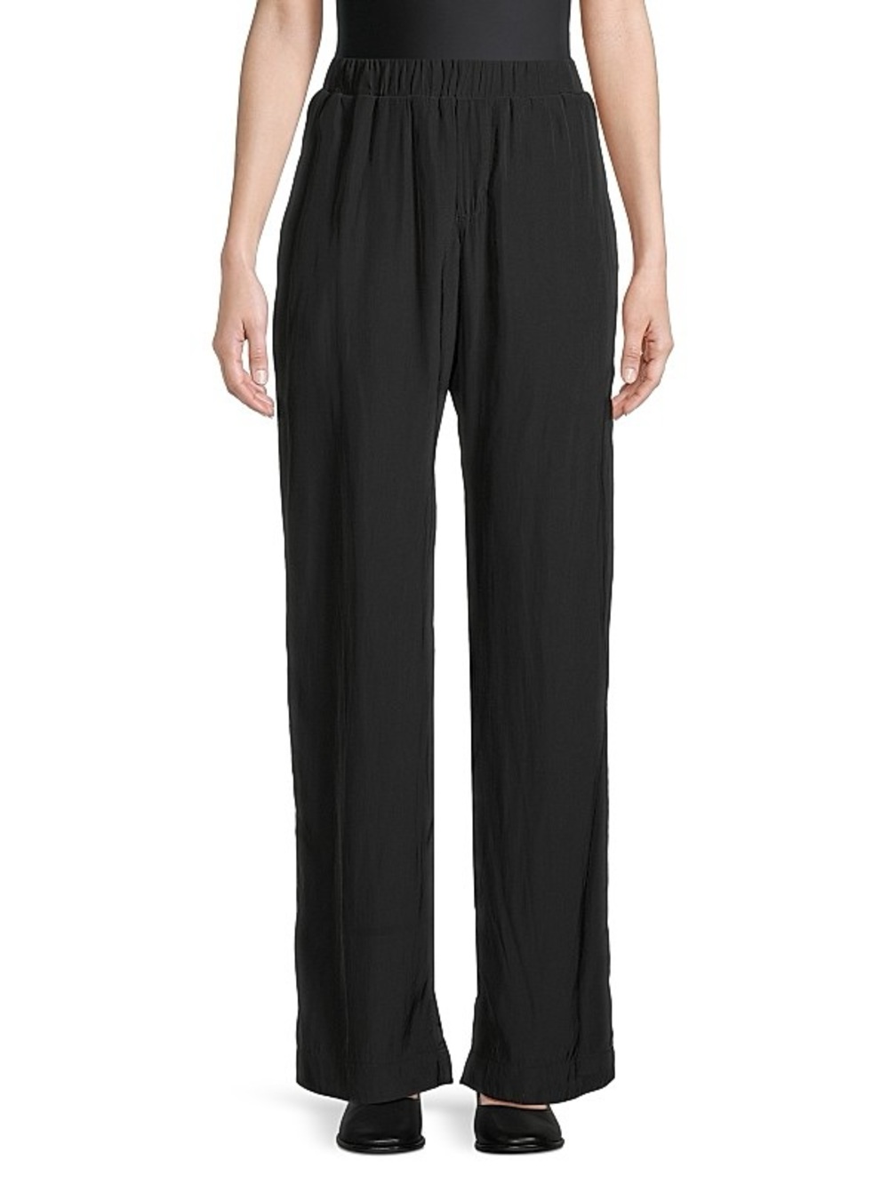 Elastic-Waist Wide-Leg Pants